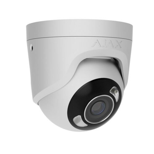 Ajax TurretCam HL White Cámara IP de seguridad cableada con tecnología IA Blanca.