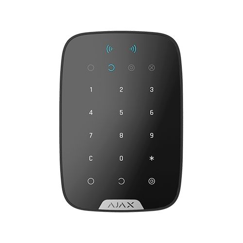 KeyPad Plus Jeweller Black Teclado táctil e inalámbrico compatible con tarjetas negro.