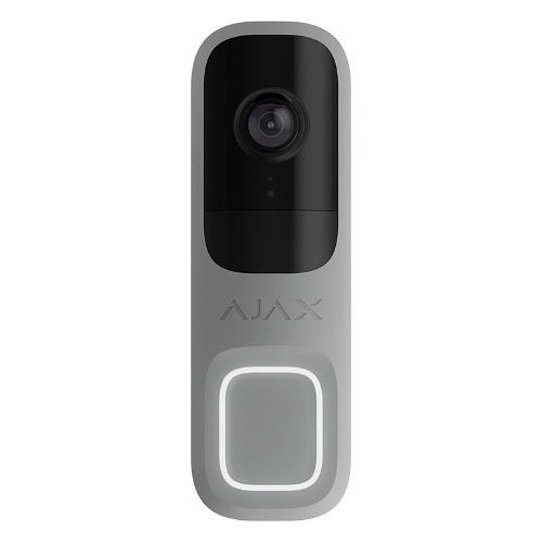AJAX Doorbell GR3 Vídeo timbre con IA y sensor PIR integrados color gris.