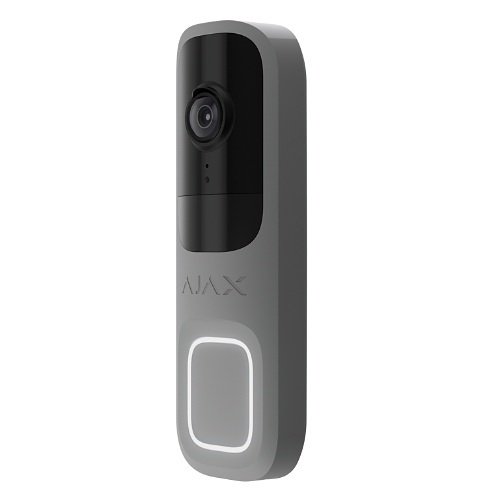 AJAX Doorbell GR3 Vídeo timbre con IA y sensor PIR integrados color gris.