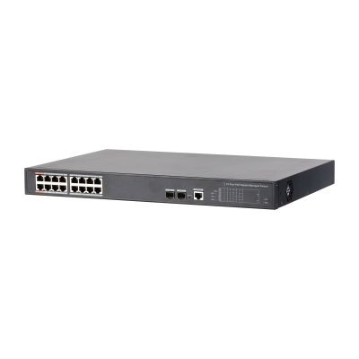 Conmutador administrado Gigabit PoE de 16 puertos