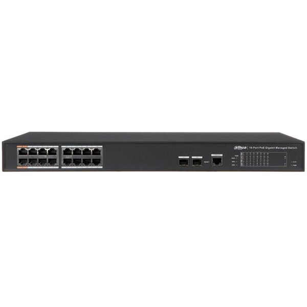 Switch administrado Gigabit PoE de 16 puertos